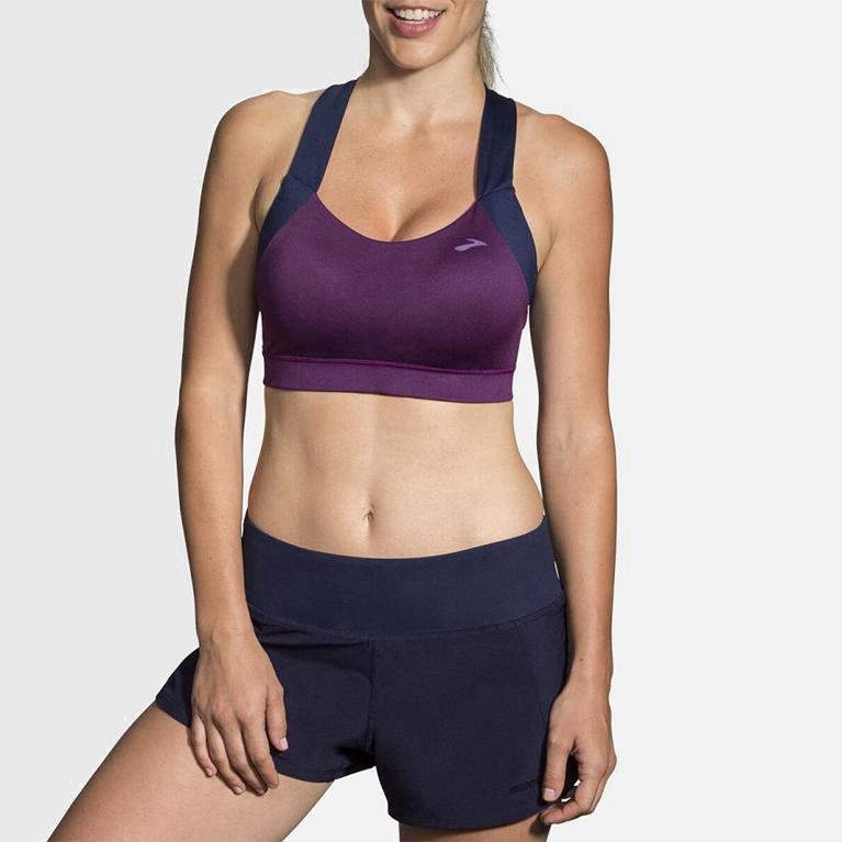 Brooks Uplift Crossback Israel - Women's Running Bra - Purple (60597-BZVH)